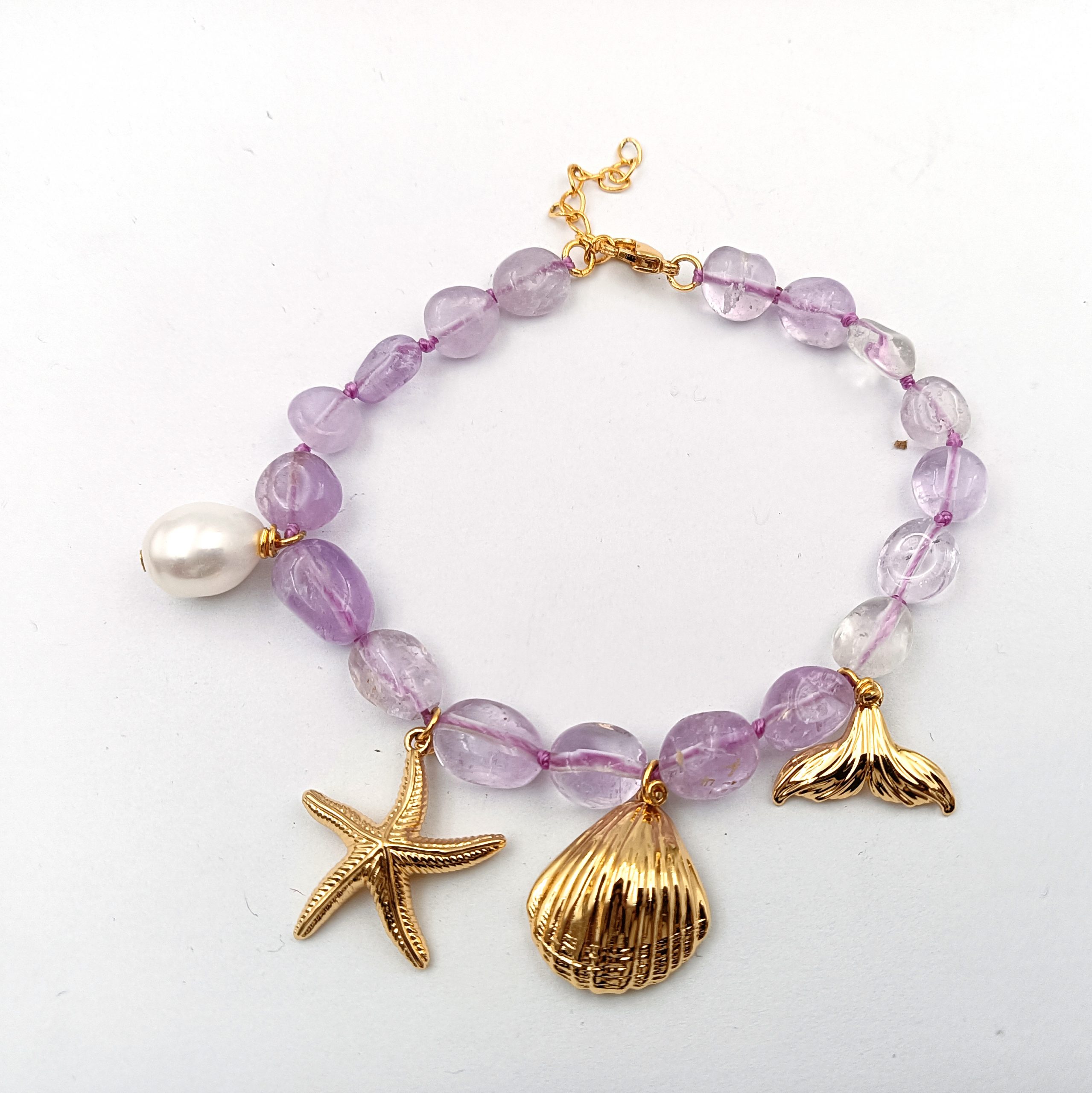 whale bracel charms with star and pearl